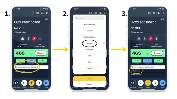 Add tag in quick weigh