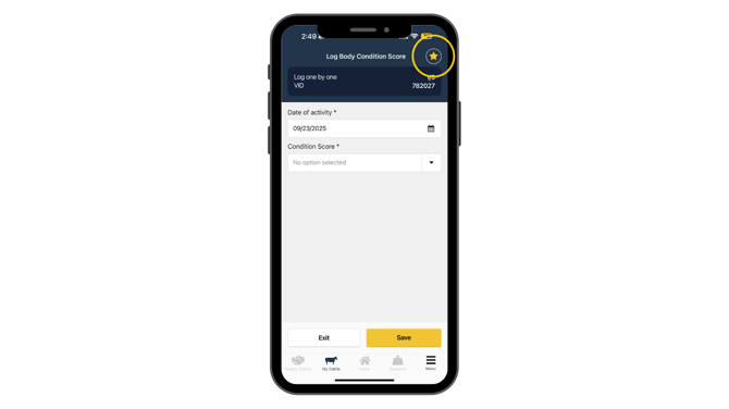 Log activity - Favorite