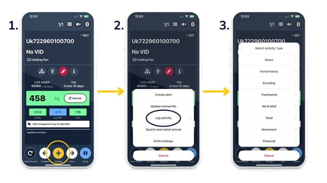 Logging activity in Quick Weigh