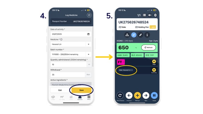 Logging medicine in Quick Weigh (2)